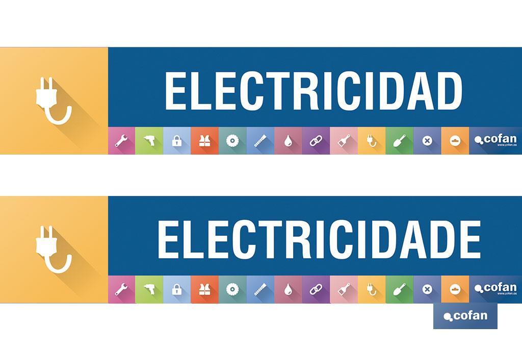 SEÑALETICA IMANTADA PARA EXPOSITOR 975 X 200 MM - ELECTRICIDAD